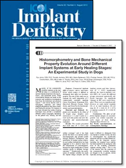 Histomorfometría y Evolución de las Propiedades Óseas en Etapas Tempranas Alrededor de Diferentes Sistemas de Implantes: Estudio Experimental en Perros.